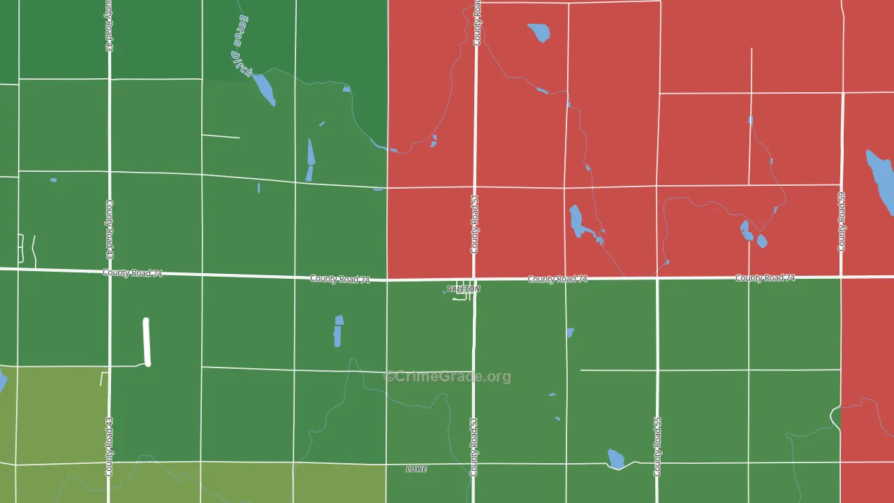 Galeton, CO Map of Theft Rates