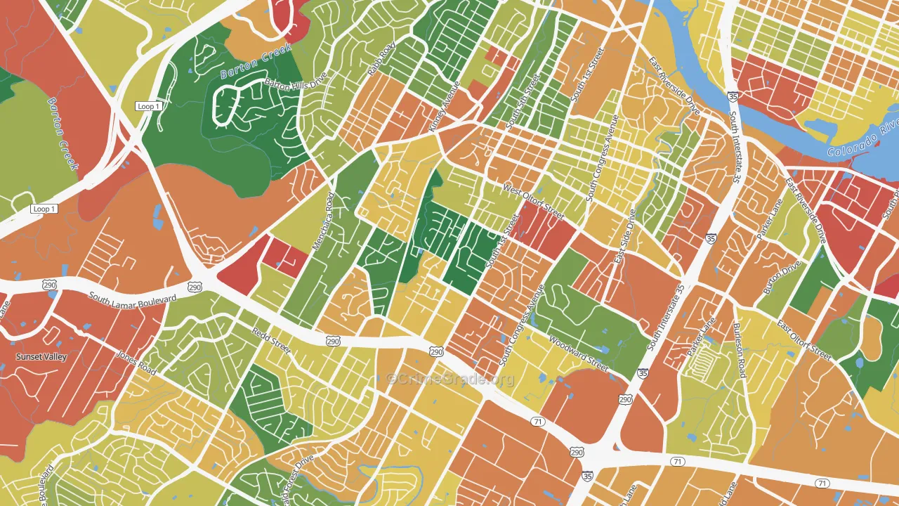 Galindo, Austin, TX Map of Theft Rates