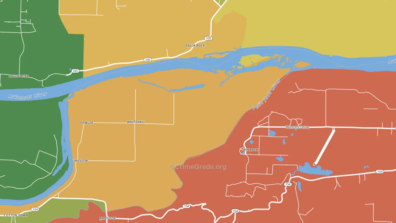 Galla Rock, AR Map of Theft Rates