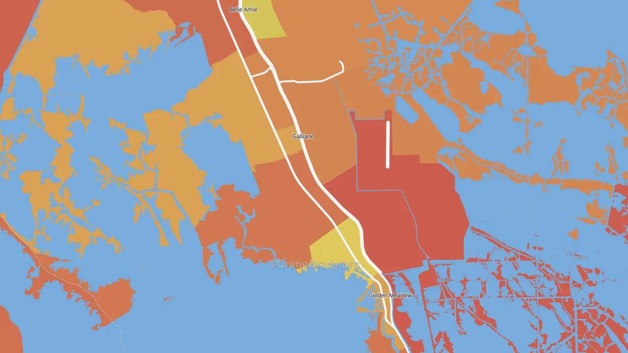 Galliano, LA Map of Theft Rates