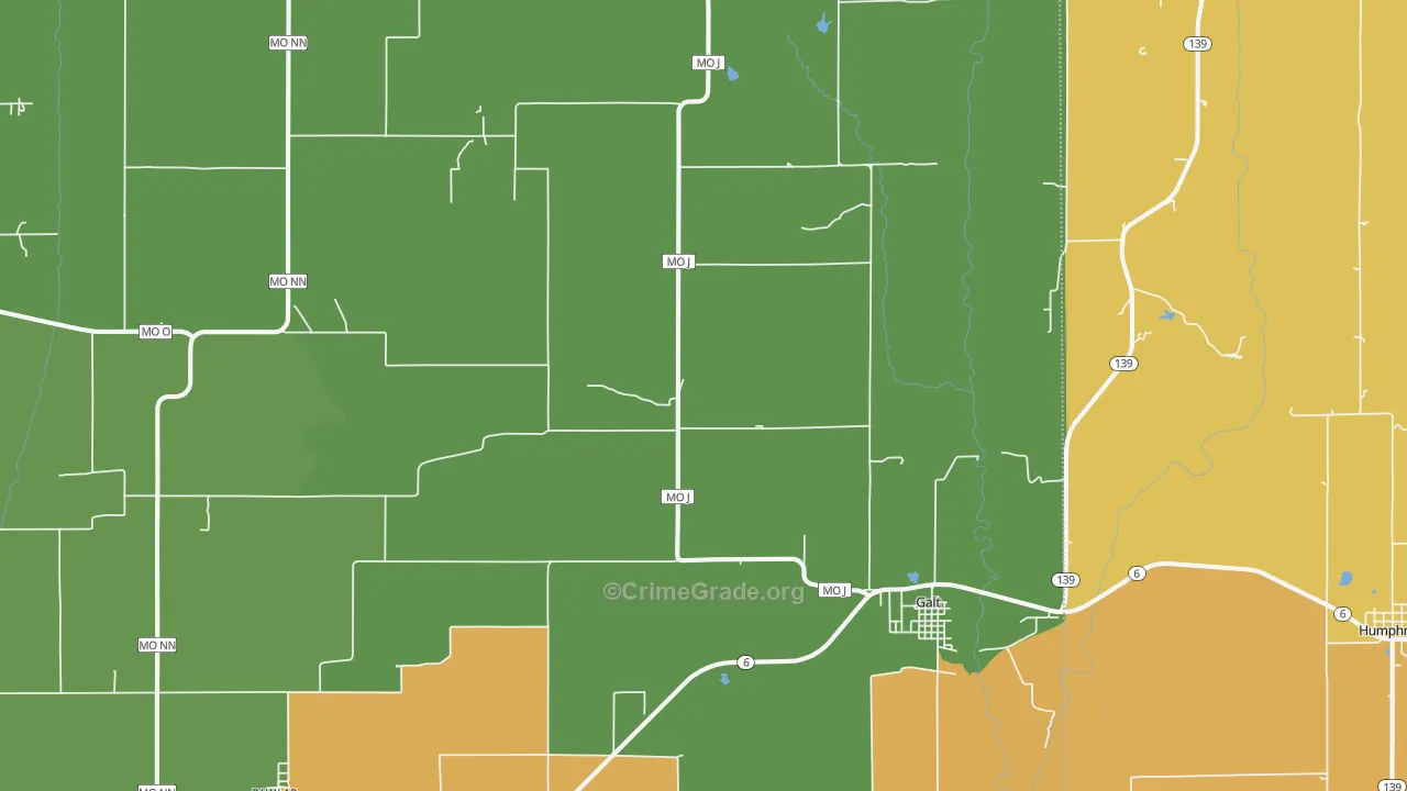 Galt, MO Map of Theft Rates