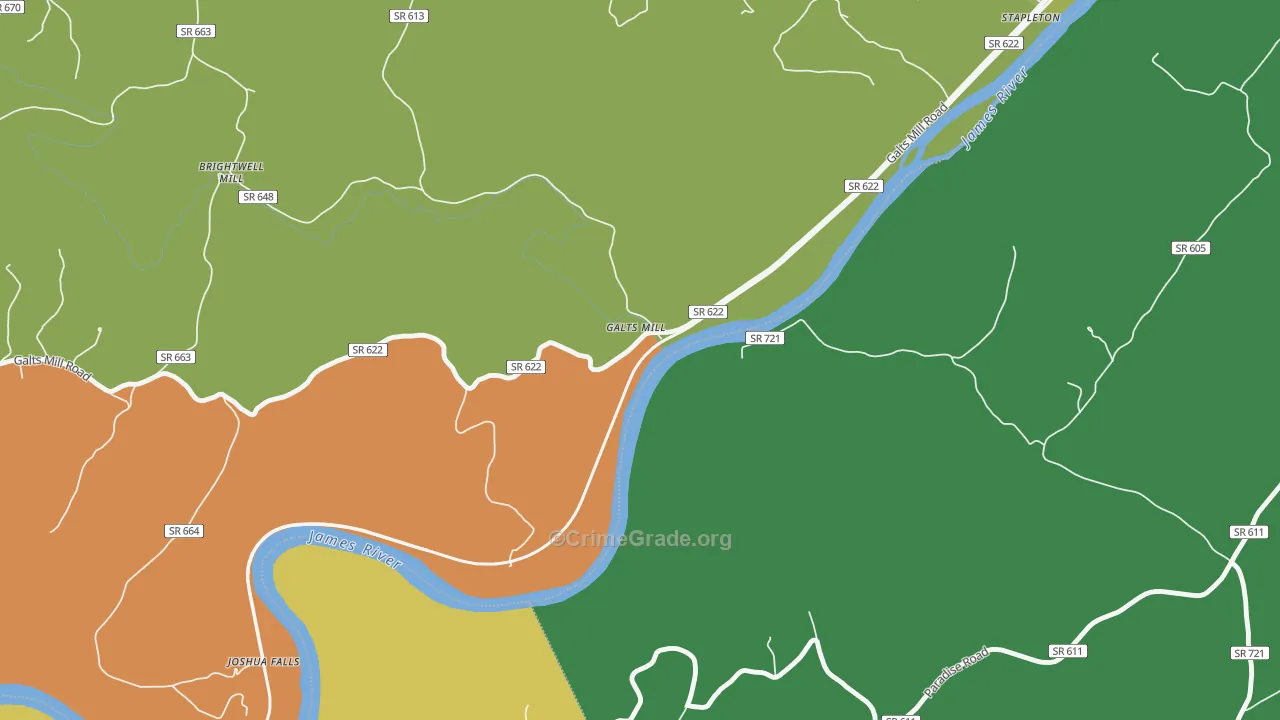 Galts Mill, VA Map of Theft Rates