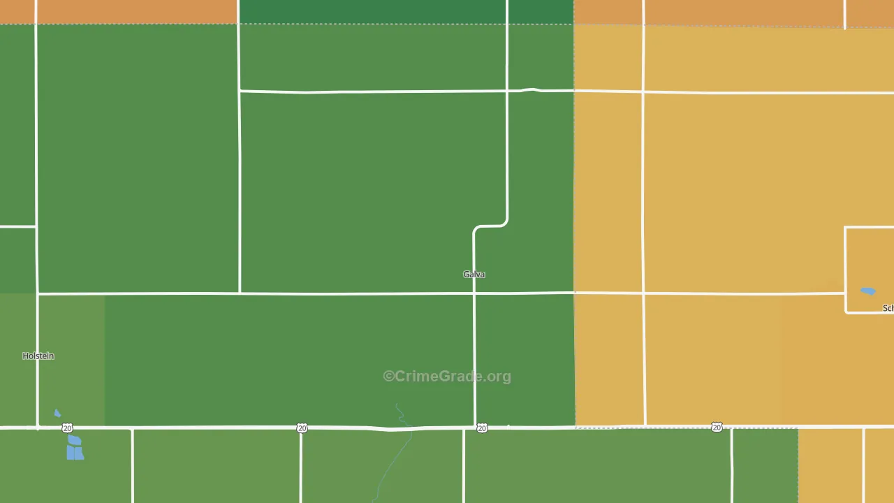 Galva, IA Map of Theft Rates