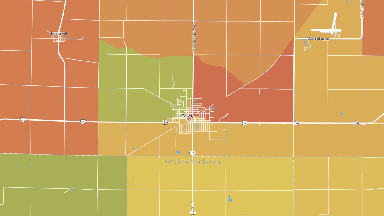 Galva, IL Map of Theft Rates