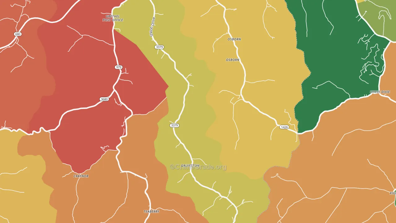 Galveston, KY Map of Theft Rates