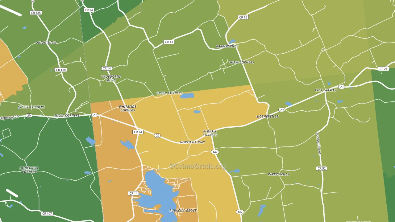 Galway, NY Map of Theft Rates