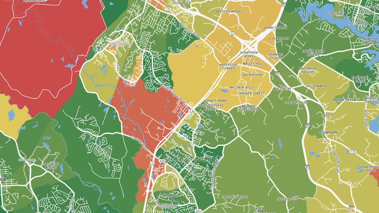 Gambrills, MD Map of Theft Rates