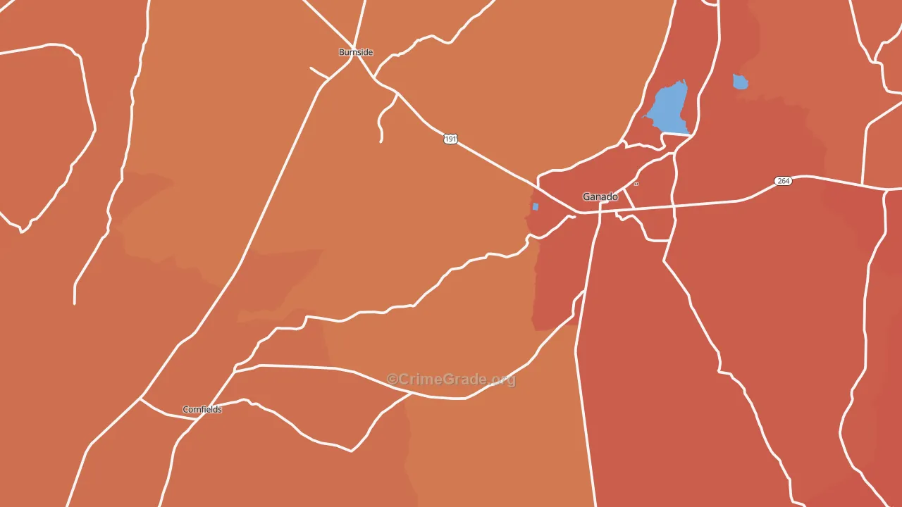 Ganado, AZ Map of Theft Rates