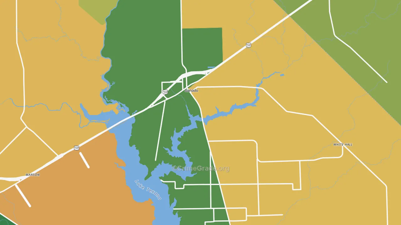 Ganado, TX Map of Theft Rates
