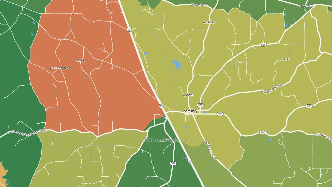 Gandsi, MS Map of Theft Rates