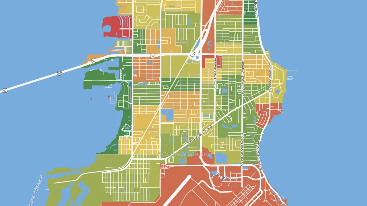 Gandy-Sun Bay South, Tampa, FL Map of Theft Rates