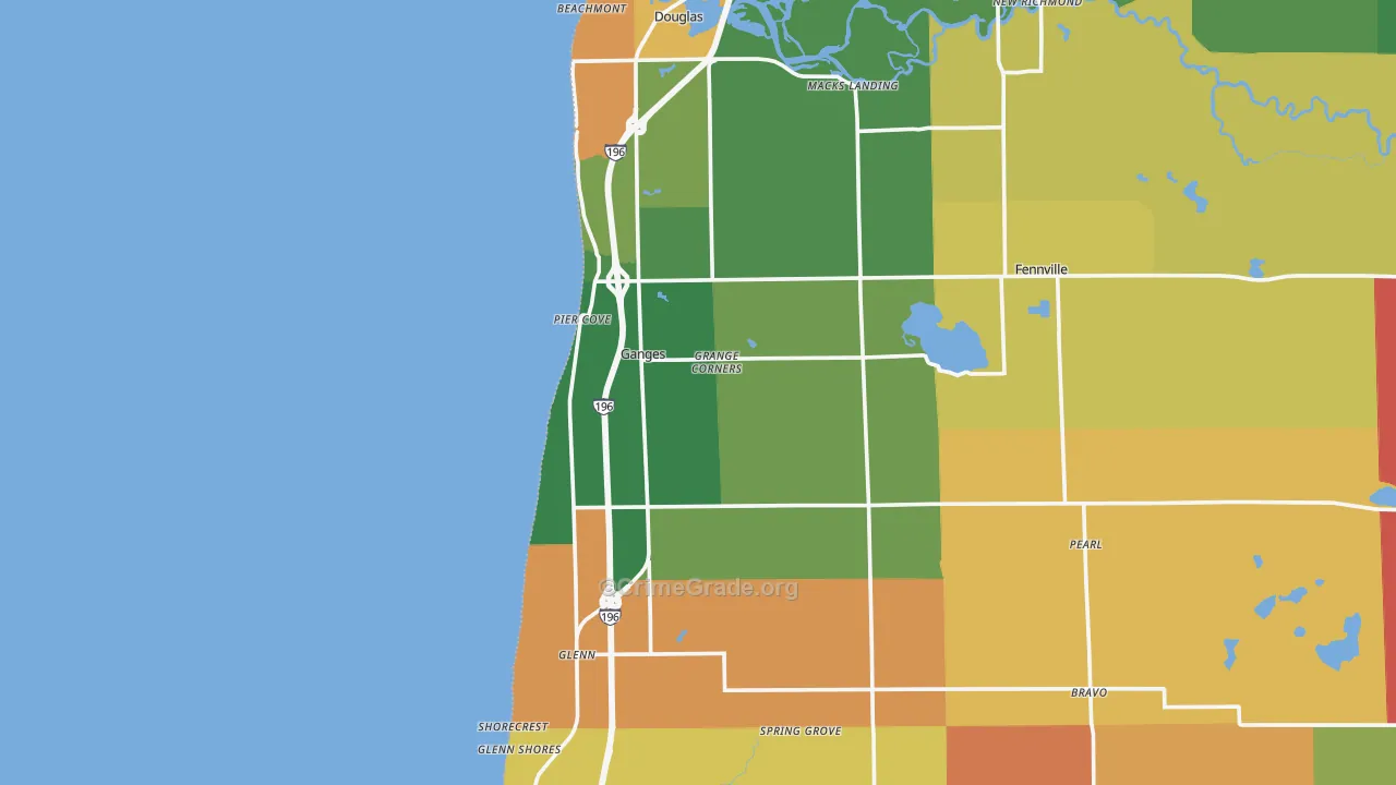 Ganges, MI Map of Theft Rates
