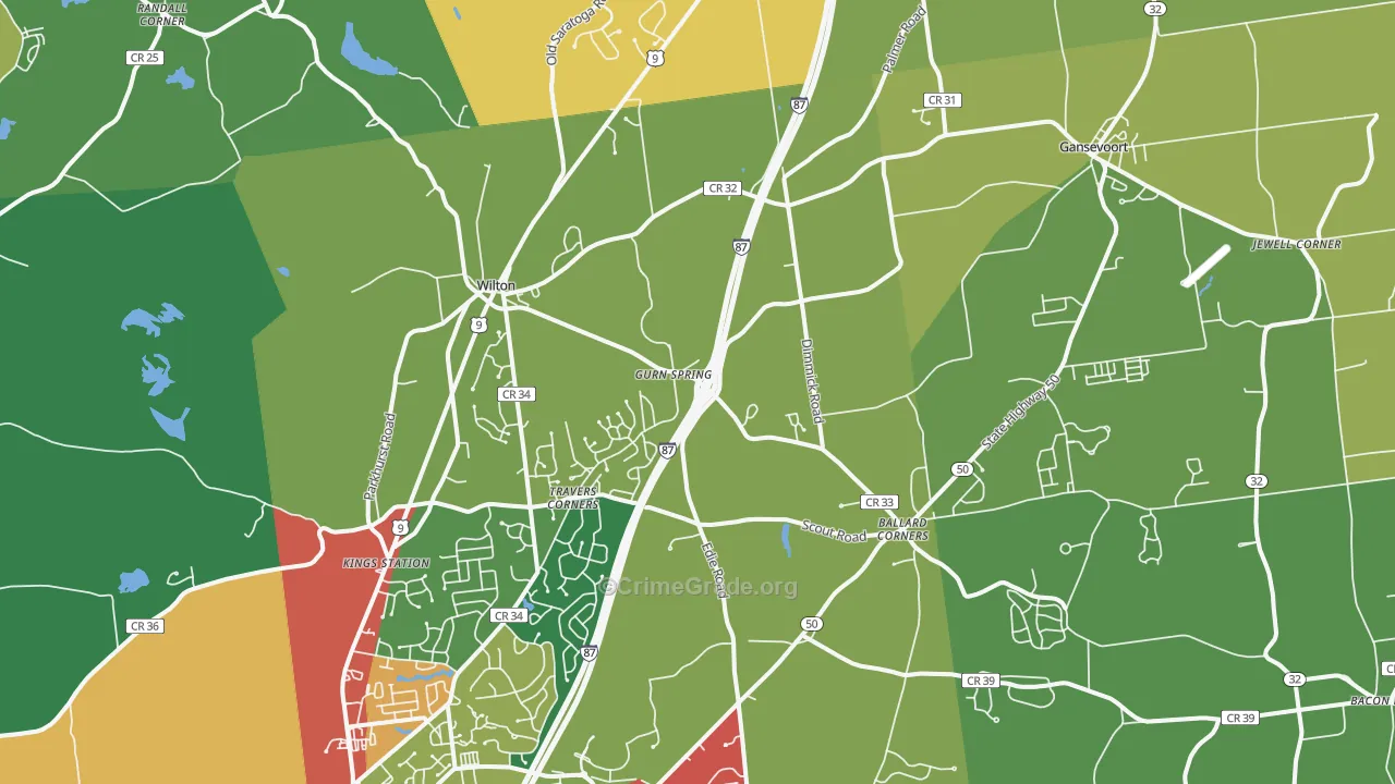 Gansevoort, NY Map of Theft Rates
