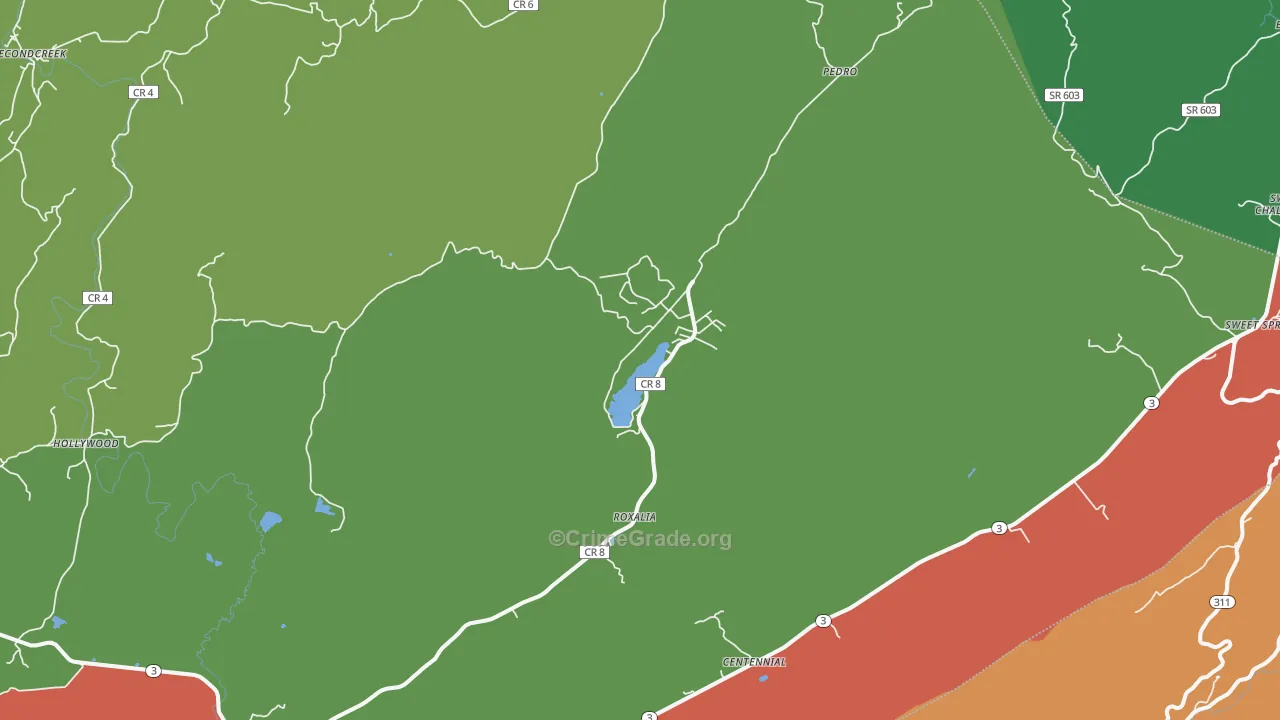 Gap Mills, WV Map of Theft Rates