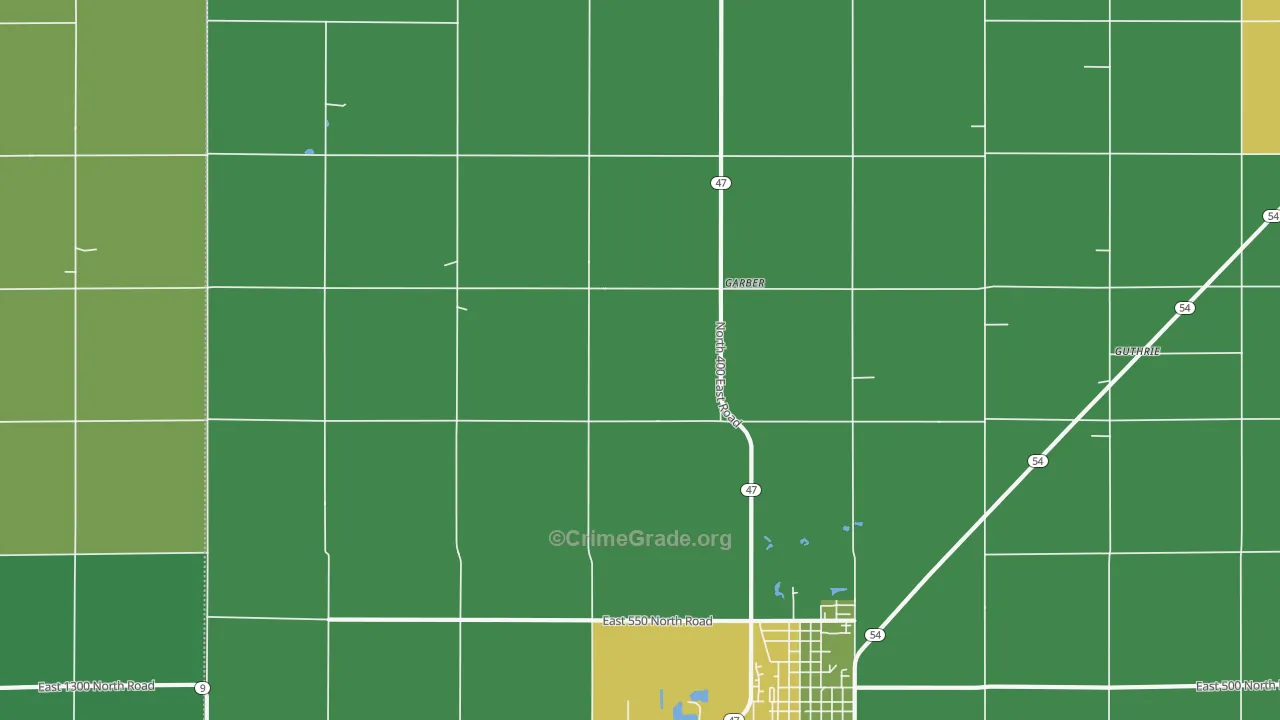 Garber, IL Map of Theft Rates