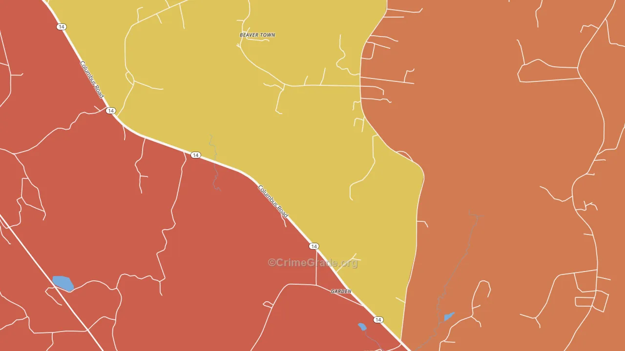 Garden, AL Map of Theft Rates