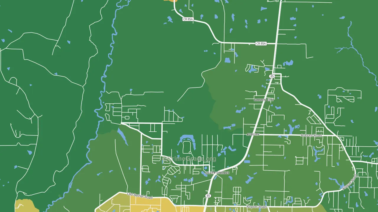 Garden City, FL Map of Theft Rates