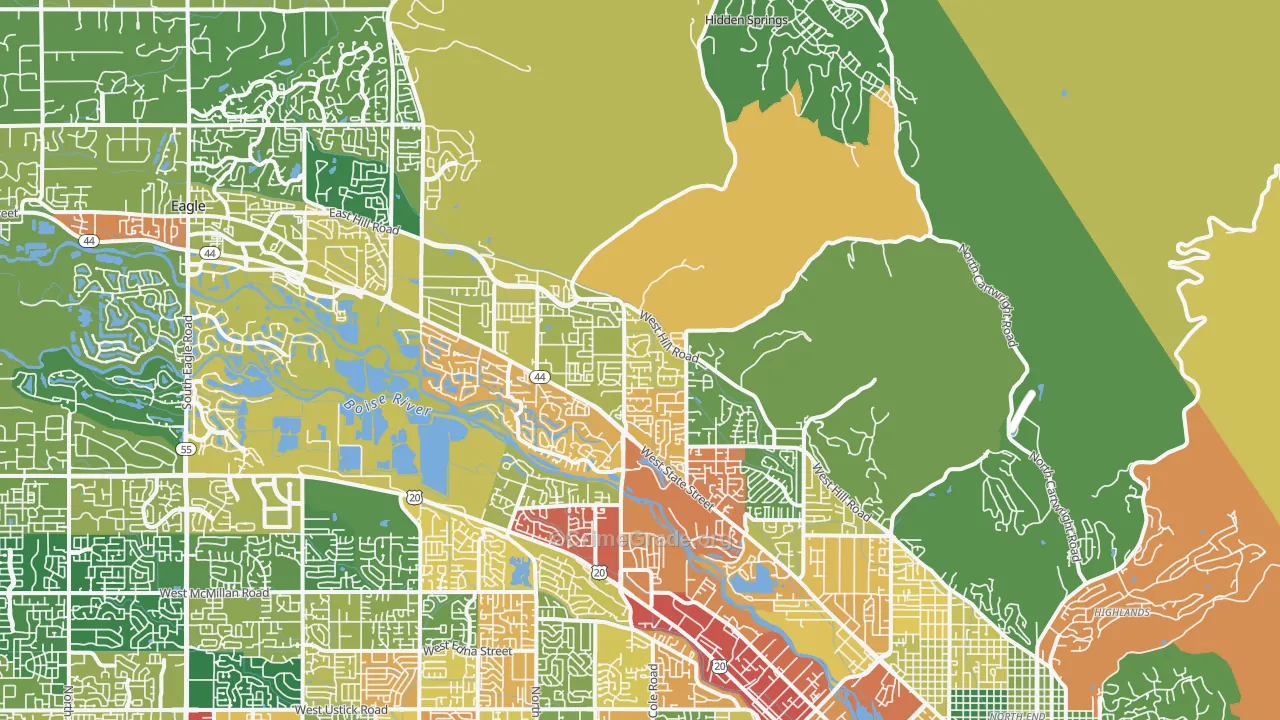 Garden City, ID Map of Theft Rates