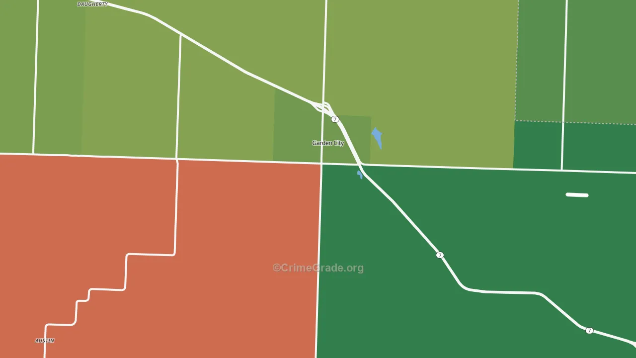 Garden City, MO Map of Theft Rates