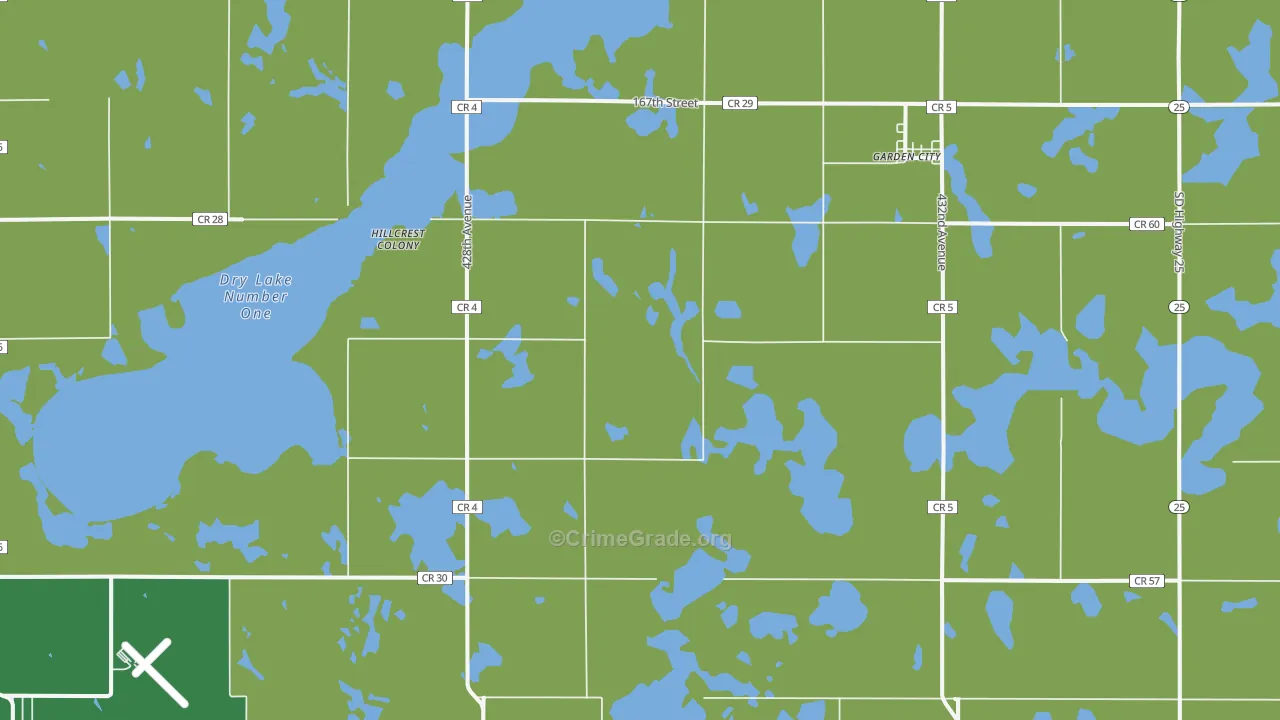 Garden City, SD Map of Theft Rates