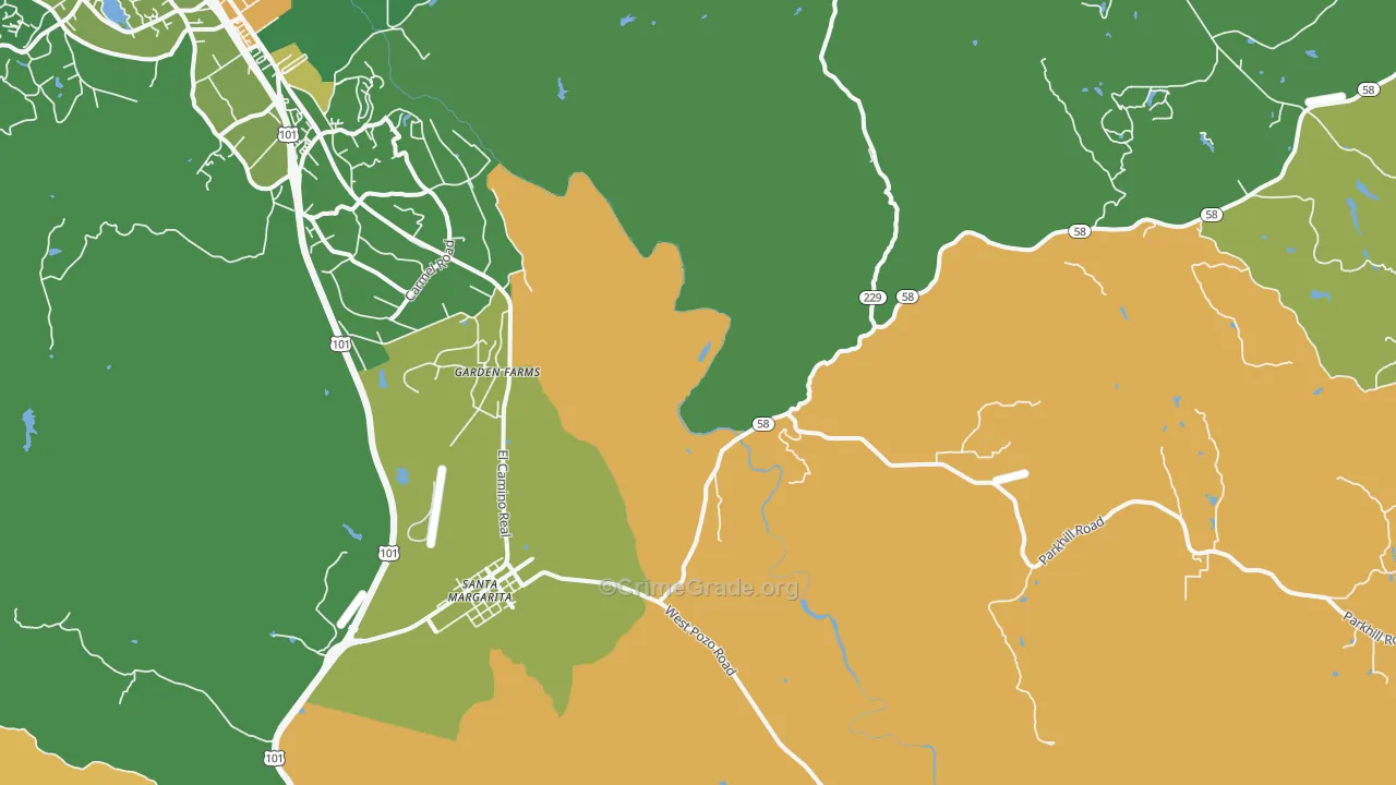 Garden Farms, CA Map of Theft Rates
