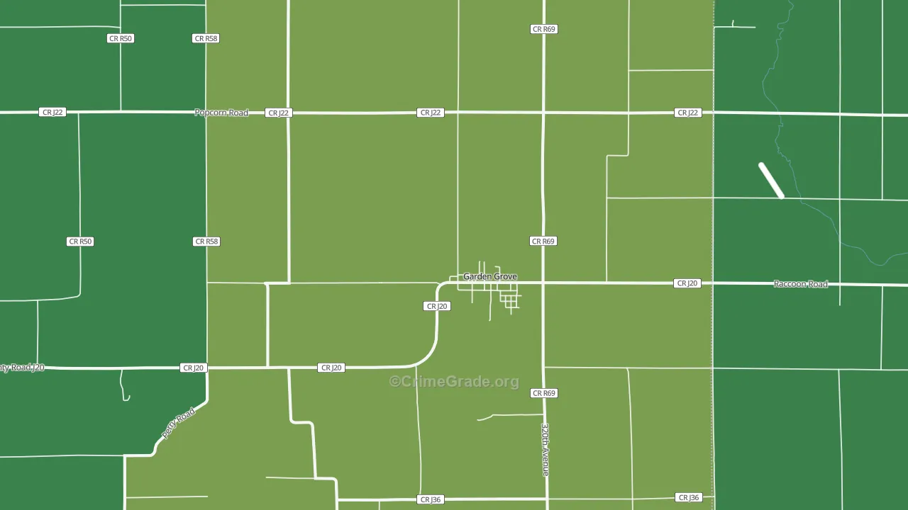 Garden Grove, IA Map of Theft Rates