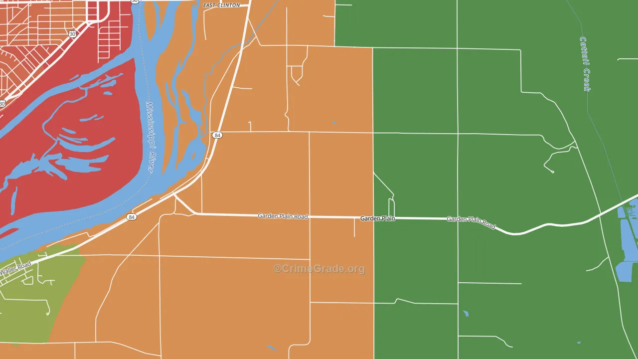 Garden Plain, IL Map of Theft Rates