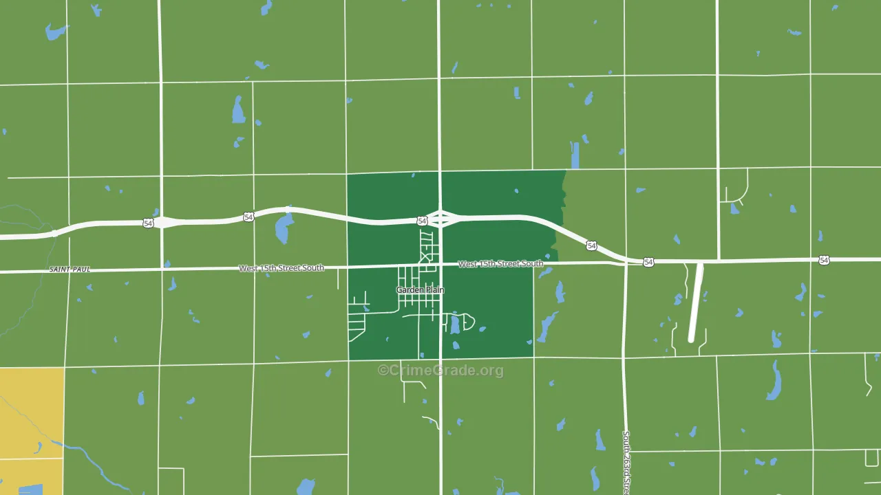 Garden Plain, KS Map of Theft Rates