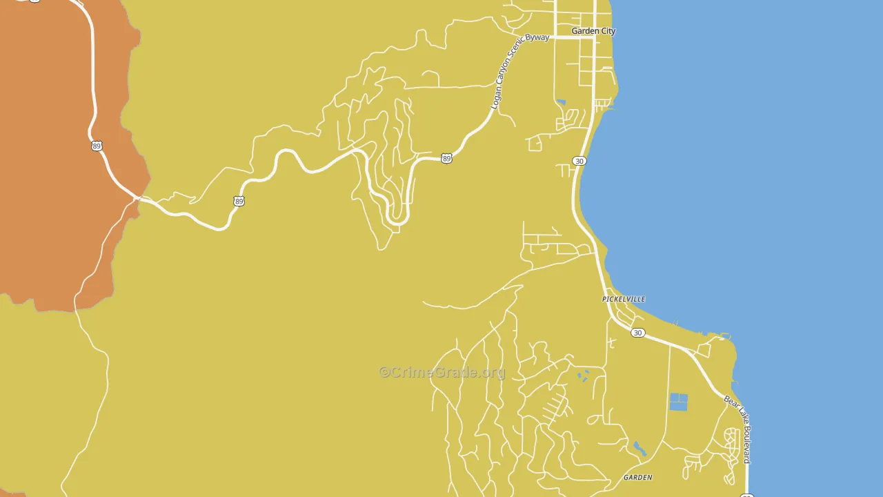 Garden, UT Map of Theft Rates