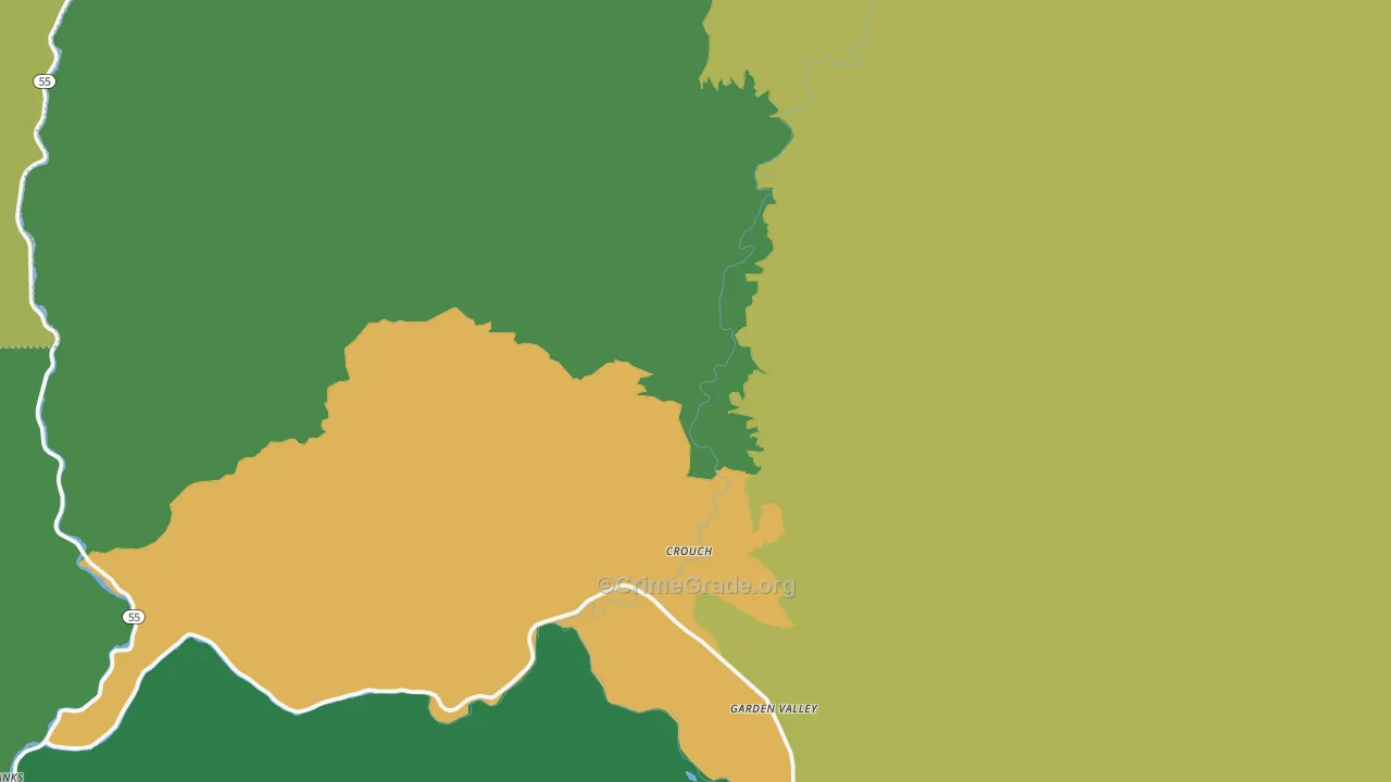 Garden Valley, ID Map of Theft Rates