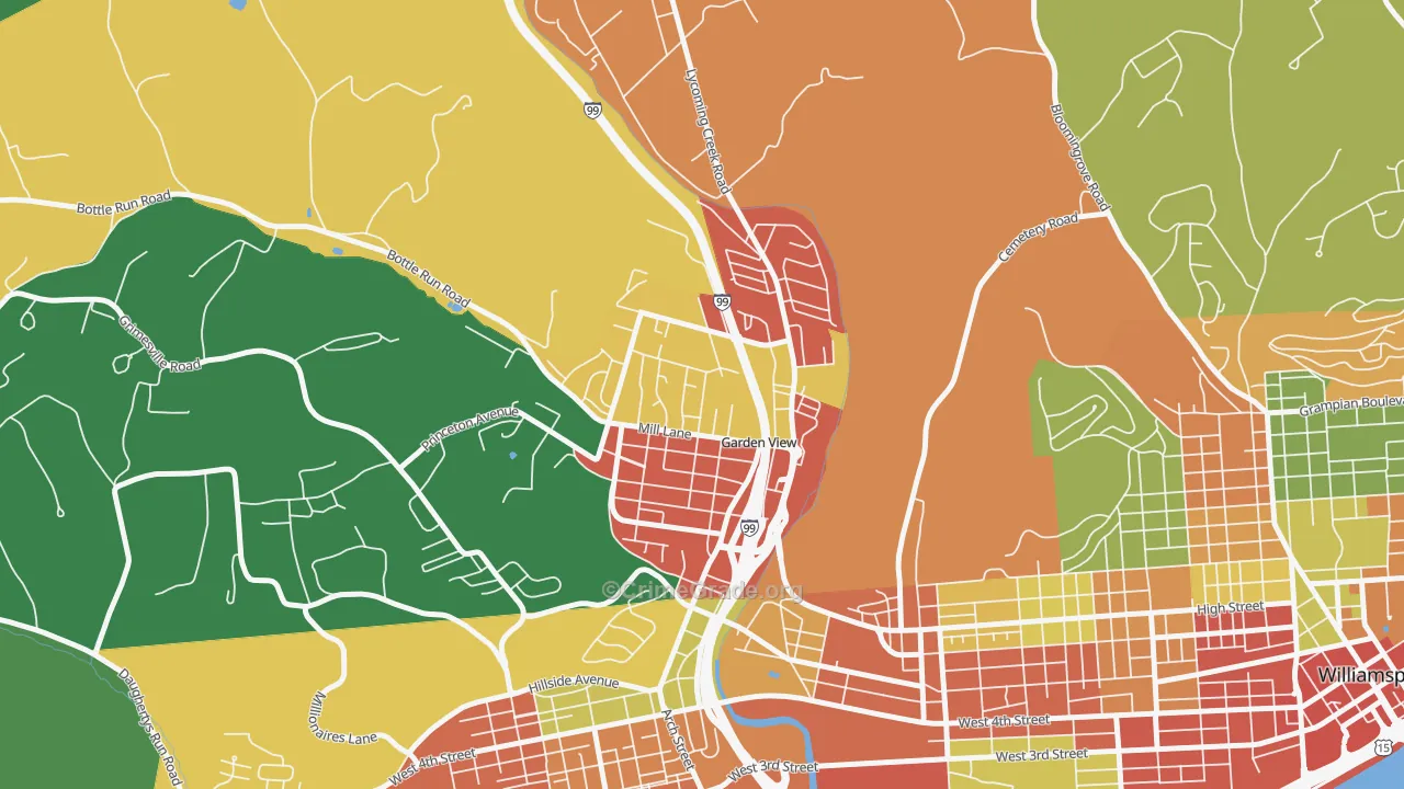 Garden View, PA Map of Theft Rates