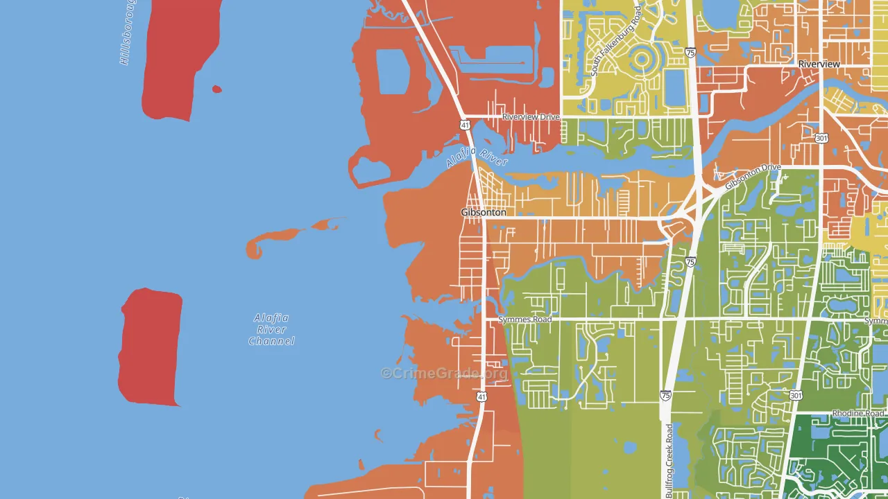 Gardenville, FL Map of Theft Rates