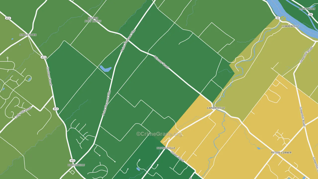 Gardenville, PA Map of Theft Rates