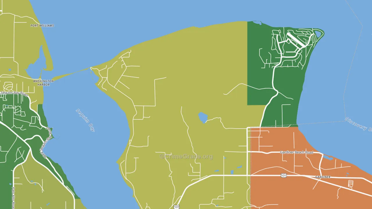 Gardiner, WA Map of Theft Rates