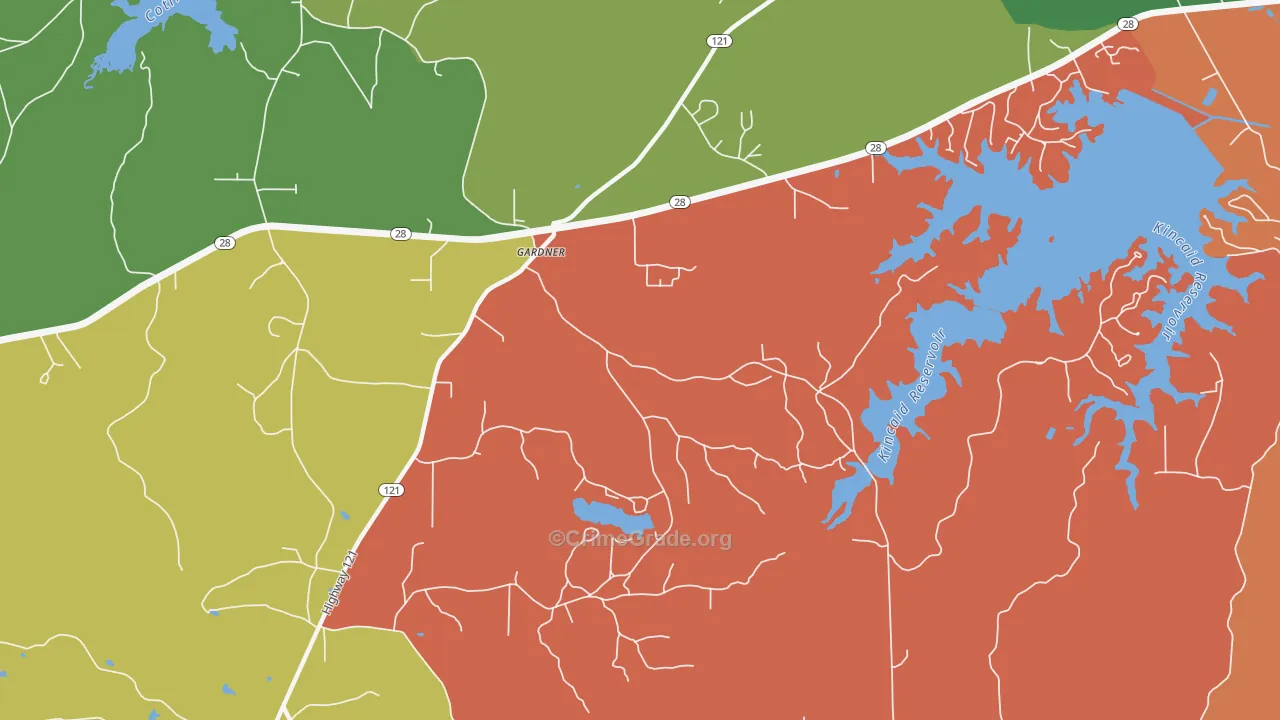 Gardner, LA Map of Theft Rates