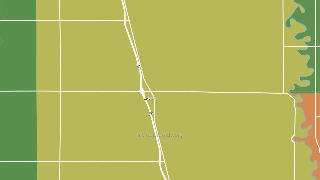 Gardner, ND Map of Theft Rates