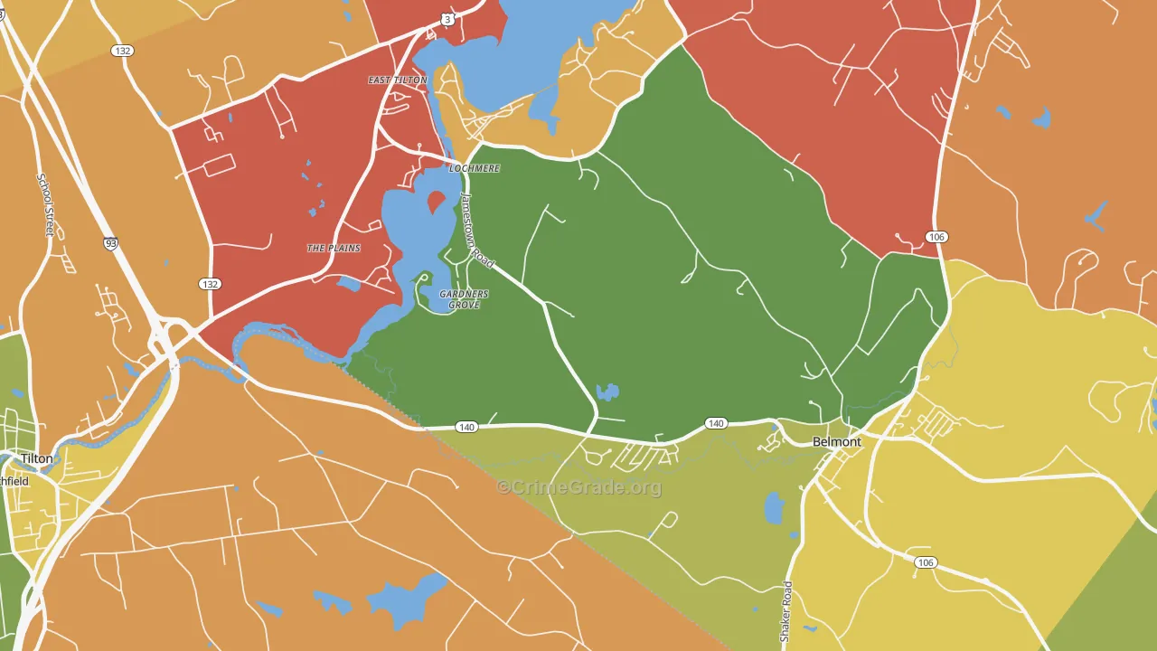 Gardners Grove, NH Map of Theft Rates