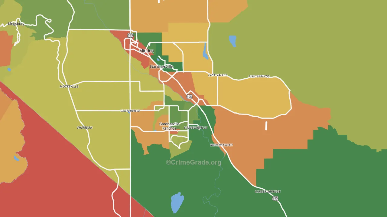 Gardnerville, NV Map of Theft Rates