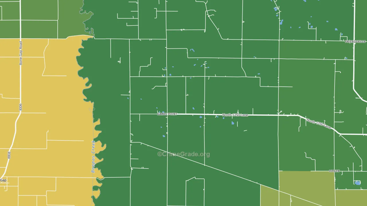 Gards Point, IL Map of Theft Rates