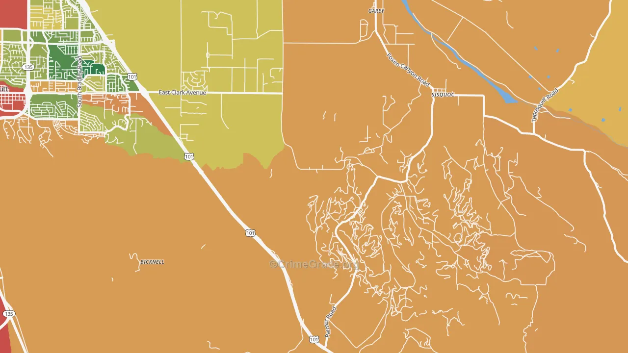 Garey, CA Map of Theft Rates