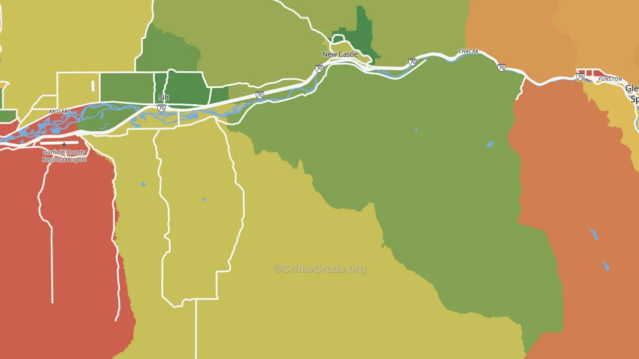 Garfield County, CO Map of Theft Rates