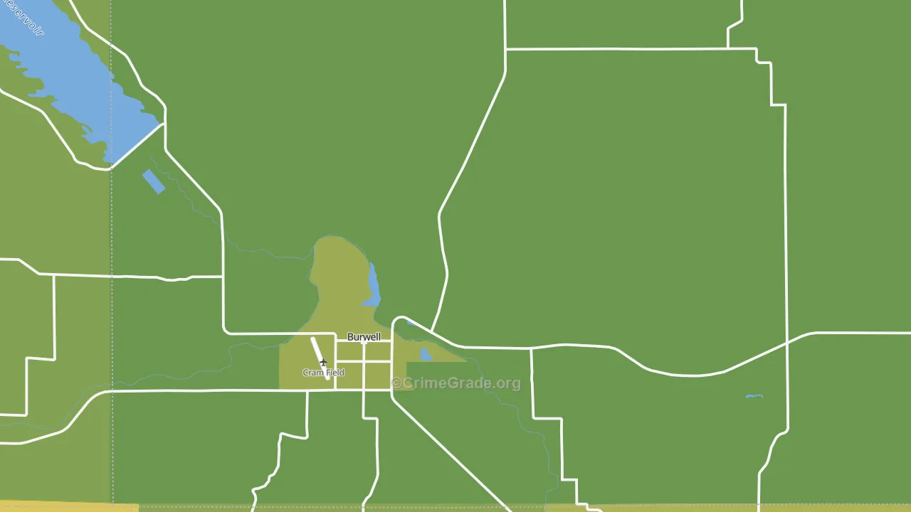 Garfield County, NE Map of Theft Rates