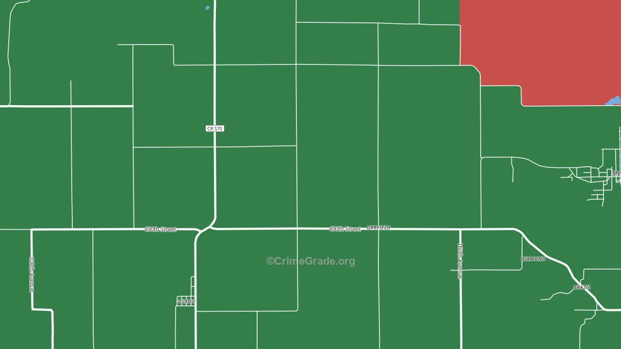 Garfield, IA Map of Theft Rates