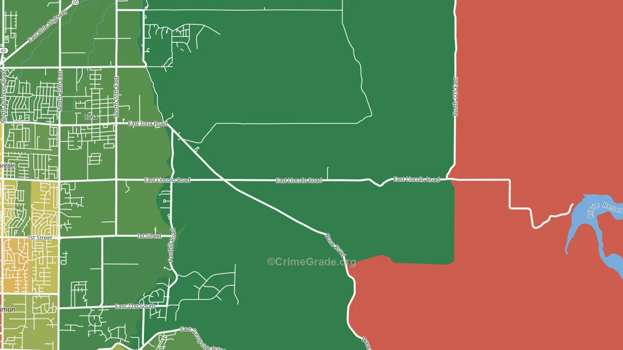 Garfield, ID Map of Theft Rates