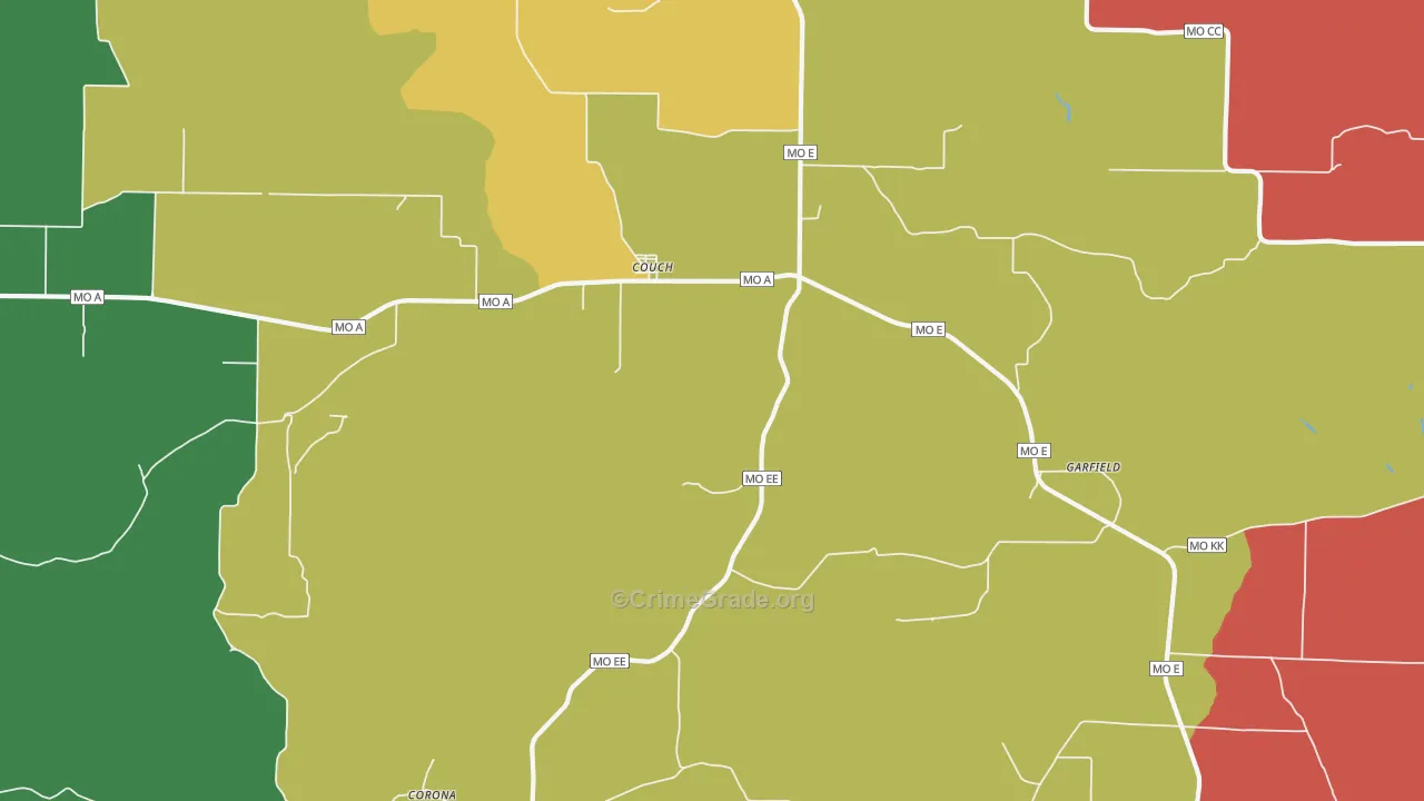 Garfield, MO Map of Theft Rates