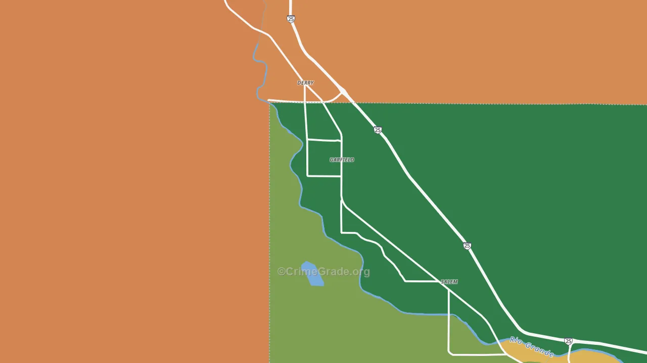 Garfield, NM Map of Theft Rates