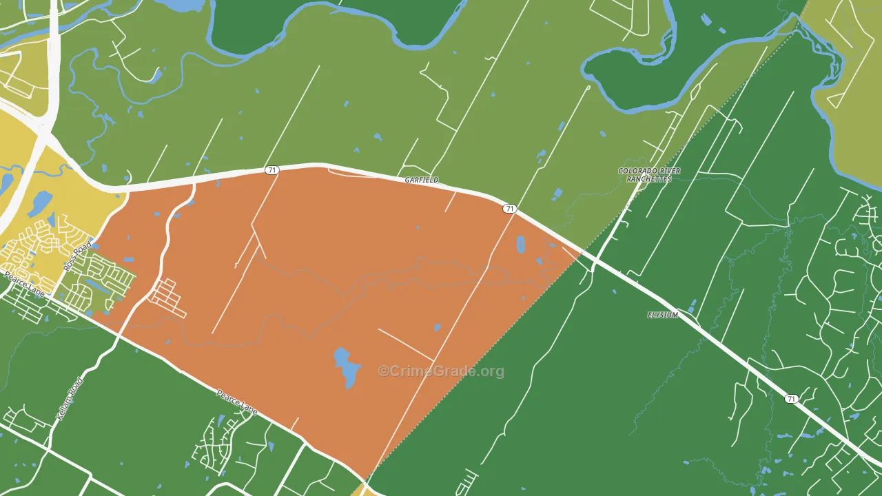 Garfield, TX Map of Theft Rates