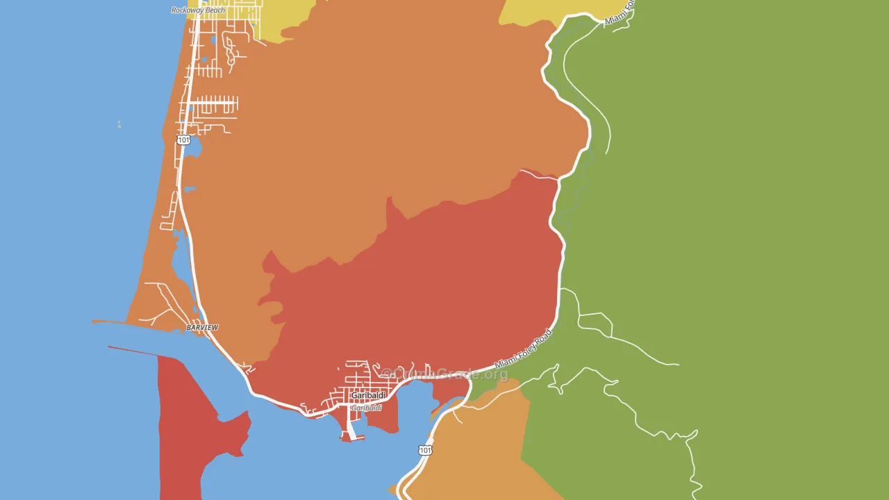 Garibaldi, OR Map of Theft Rates