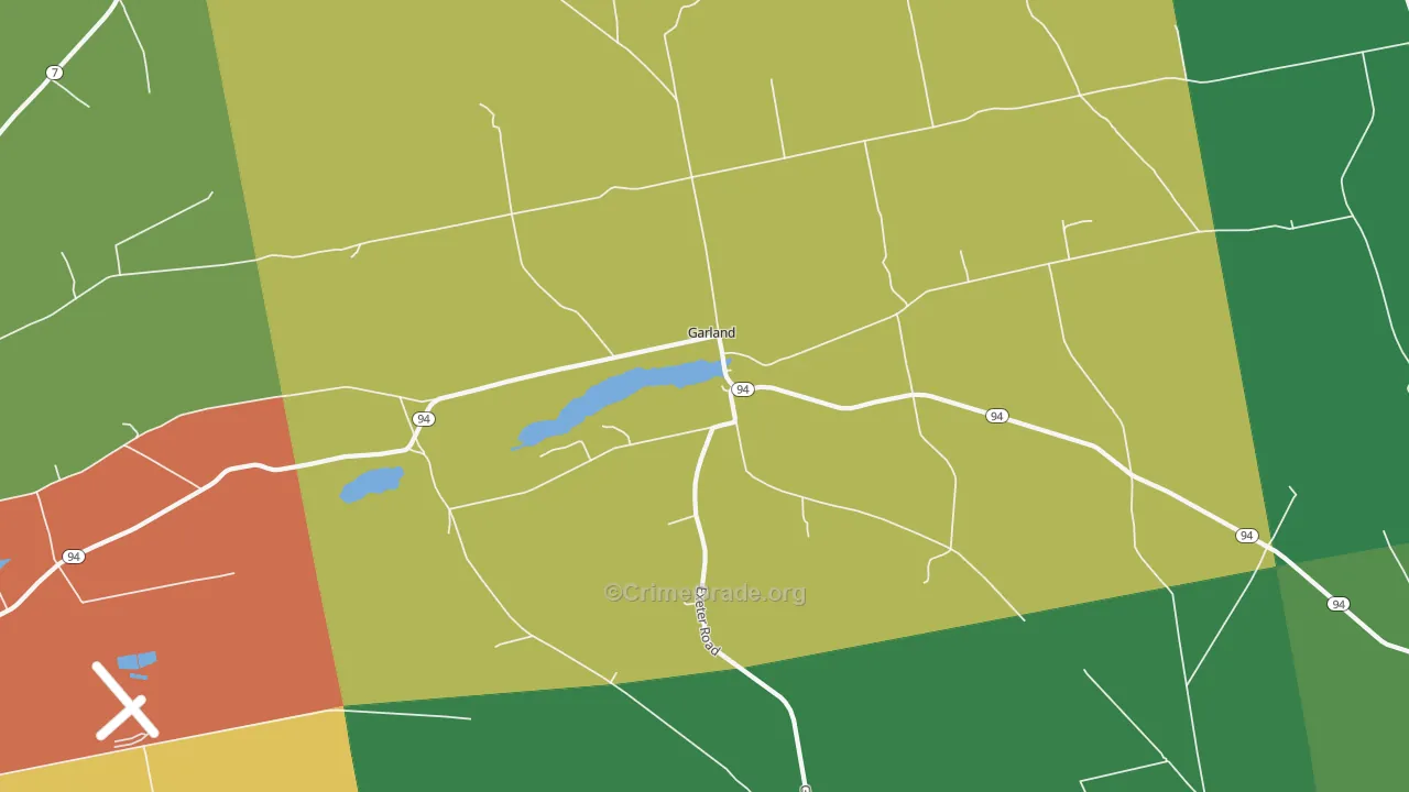 Garland, ME Map of Theft Rates