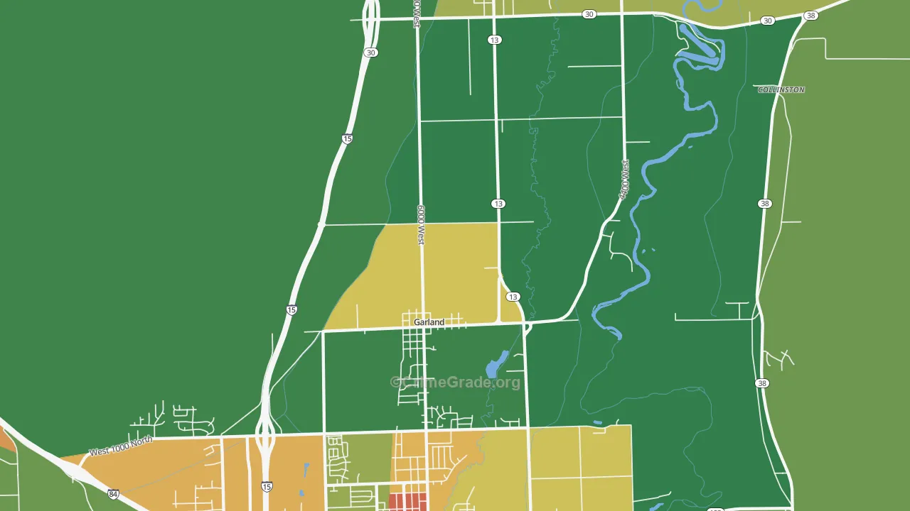 Garland, UT Map of Theft Rates